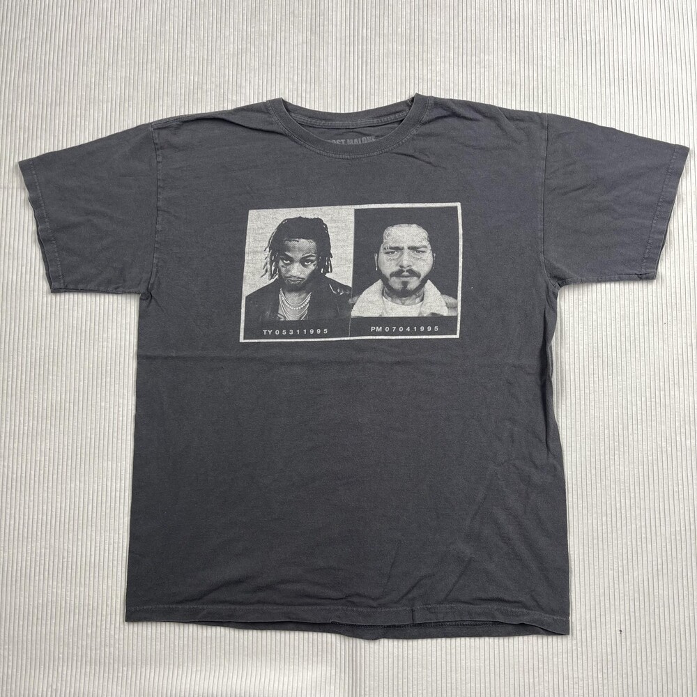 Post Malone Shirt Mens L Black Tommy Lee Graphic Tee Tyla Yaweh Concert